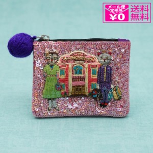 メール便送料無料 タマオワールド スパンコール刺繍ポーチ Hotel POC3231 ポーチ 小物入れ レディース 刺繍 ファスナー スパンコール キ