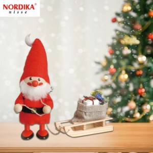 定形外送料無料 NORDIKA nisse ノルディカニッセ そりを引いたサンタ フェルトシリーズ NRD120060 ノルディカ 人形 クリスマス 置物 飾り