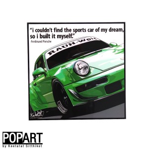 アートフレーム ポルシェ 911 スポーツカー 911 PORSCHE グッズ 送料無料 KEETATAT SITTHIKET アート PORSCHE ポップアートフレーム イン