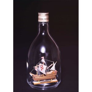 ウッディジョー木製帆船模型ボトルシップサンタマリア[レーザーカット加工]※瓶はキットに含まれていません