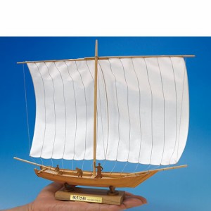 ウッディジョー木製建築模型ミニ和船帆引き船 (霞ヶ浦)