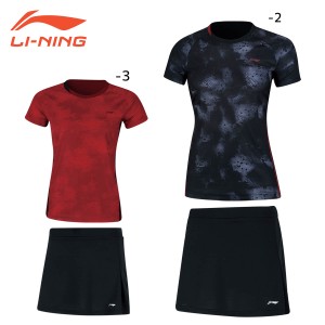 LI-NING AATN012 ゲームシャツ＋スカートセット(レディース) バドミントンウェア リーニン【メール便可/日本バドミントン協会検定合格品