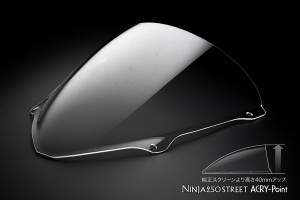 ACRYPOINT Ninja250R （08-11年） ストリートタイプスクリーン （クリア） 140141