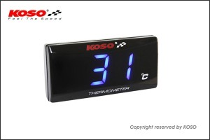 KN企画   KOSO スーパースリムスタイルメーター温度計ブルー表示 KS-M-TB