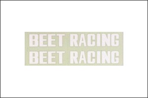 【ネコポス対応】BEET   BEET RACING ステッカー（シロ） 0702-BR2-05