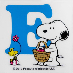 スヌーピー PEANUTS イニシャルステッカー SNOOPY E ステッカーシール