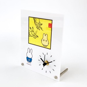 ミッフィー miffy Dick Bruna 鳥獣戯画 置き時計 とけい クロック インテリア アクリル素材 ホワイト