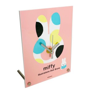 ミッフィー miffy アクリル時計 オータムカラー クロック インテリア ピンク