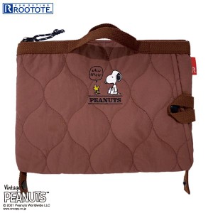 スヌーピー Peanuts ガジェットトート  ブラウン  ROOTOTE