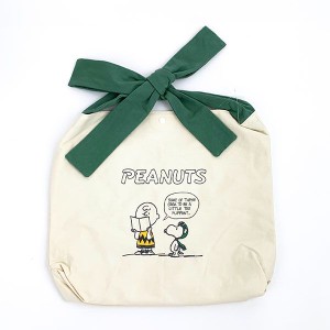 スヌーピー PEAＮUTS リボントートバッグ フライングエース バッグ グリーン