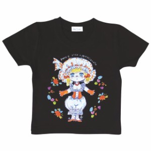 水森亜土 キッズTシャツ ハナ ブラック 100cm 亜土ちゃん