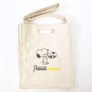 スヌーピー PEANUTS  ショルダートート テ゛ィスク PEANUTS RECORDS かばん     帆布(PWD)