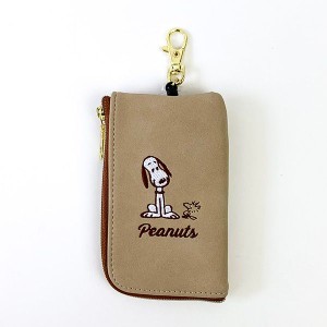 スヌーピー キー＆パスケース スマイル PEANUTS 定期入れ ICカード キーケース BE