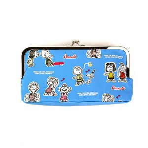 スヌーピー 口金ペンポーチ スケッチ PEANUTS 筆入れ ブルー