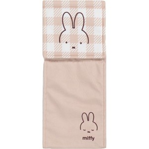 ミッフィー miffy チェックライン ペーパーホルダーカバー ベージュ トイレ 日用品