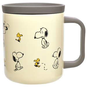 スヌーピー 蓋つきステンレスマグ（アイボリー） ウッドストック オフィス PEANUTS