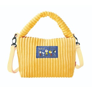 スヌーピー SNOOPY コーデュロイ 2Way ショルダー ハンド バッグ YELLOW