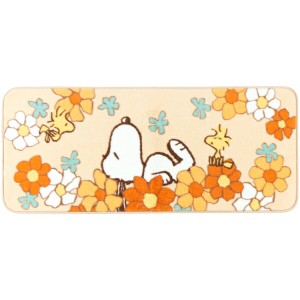 スヌーピー SNOPPY インテリアマット【50X120cm】 花いっぱい