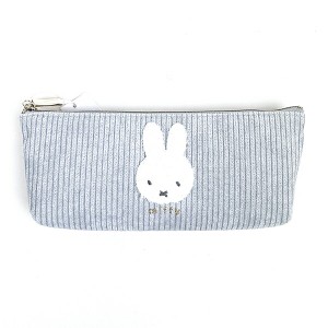 ミッフィー miffy ふわもこワッペンシリーズ スリムポーチ グレー 小物入れ