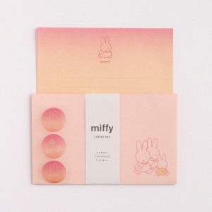 ミッフィー レターセット（miffy/walk） 文具 日本製 レッド/オレンジ