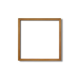【角額】高級木製正方形額・壁掛けひも・アクリル付き　■9787 400角（400×400mm）「チーク」