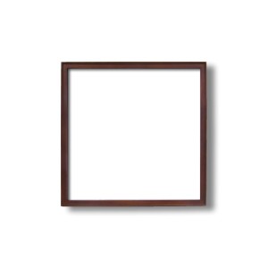 【角額】高級木製正方形額・壁掛けひも・アクリル付き　■9787 400角（400×400mm）「ブラウン」