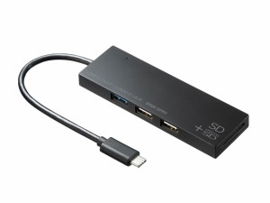 SANWASUPPLY サンワサプライ USB　Type　Cコンボハブ　カードリーダー付き  USB-3TCHC16BK 1個（沖縄・離島配送不可）