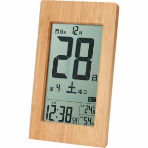 ADESSO(アデッソ) アデッソ 壁掛け時計 竹の日めくり 電波時計 六曜表示 温度 湿度計付き 置き掛け兼用 ブラウン T-8656（沖縄・離島配送