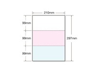 マルチプリンタ帳票 A4 カラー 3面 100枚 キング商事 A4CF3-0