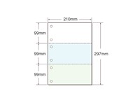 マルチプリンタ帳票 A4 カラー 3面 6穴 100枚 キング商事 A4CF3-6A