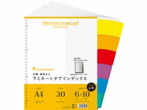 ラミネートタブインデックス クリアポケット用A4ワイド6山30穴10組 マルマン LT3006F