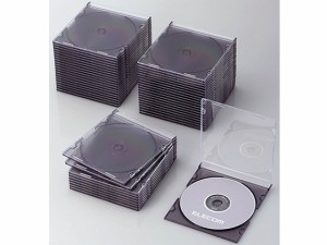 Blu-ray DVD CDスリムケース クリアブラック 50枚 エレコム CCD-JSCS50CBK