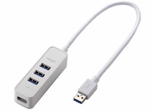 マグネット付USB3.0ハブ バスパワー4ポート 白 エレコム U3H-T405BWH