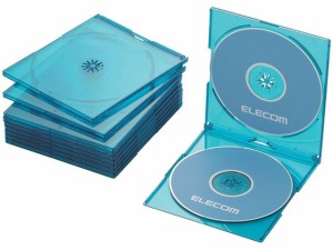 スリムブルーレイ DVD CDケース 2枚収納10P エレコム CCD-JSCSW10CBU