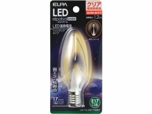 LEDシャンデリア球 E17クリア電球 朝日電器 LDC1CLGE17G327