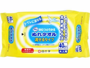 サルバ おむつとりかえぬれタオル トイレに流せる 40枚 白十字