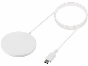 ワイヤレス充電器 7.5W マグネット内蔵 卓上 ホワイト エレコム W-MA02WH