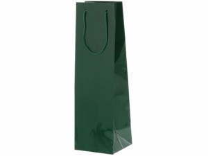 紙袋 ブライトバッグ ワイン1本用 グリーン 10枚 シモジマ 006459206