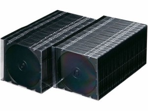 Blu-ray・DVD・CDケース スリムタイプ ブラック 100枚セット サンワサプライ FCD-PU100MBKN