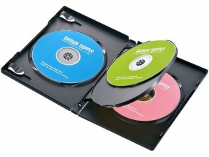 DVDトールケース 4枚収納 ブラック 3枚セット サンワサプライ DVD-TN4-03BKN