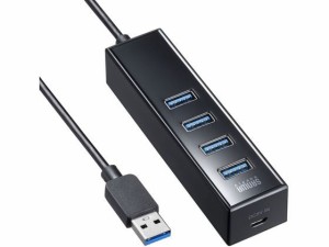 磁石付USB3.2 Gen1 4ポートハブ サンワサプライ USB-3H405BKN