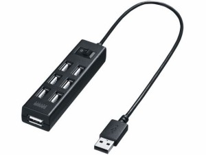 USB2.0ハブ(7ポート・ブラック) サンワサプライ USB-2H702BKN