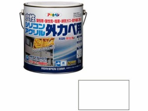 水性シリコンアクリル外かべ用 3KG ホワイト アサヒペン