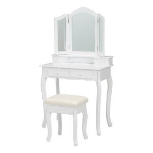 新品・送料無料】シンプル 3面鏡ドレッサー ホワイトカラー