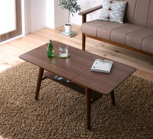 機能系テーブル 天然木北欧デザイン伸長式エクステンションローテーブル W60-90