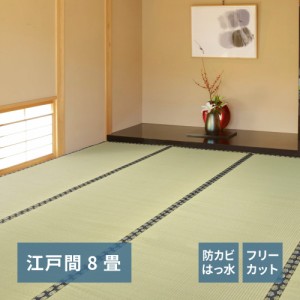 フリーカット裏付き い草カーペット みすず 江戸間 8帖（352×352）