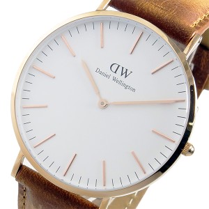 ダニエルウェリントン 腕時計 CLASSIC DURHAM 40 ローズゴールド DW00100109 ホワイト ライトブラウン ホワイト