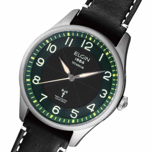 エルジン ELGIN 腕時計 FK1431TI-GRP ソーラー電池 クオーツ メンズ ブラック グリーン チタン 国内正規品