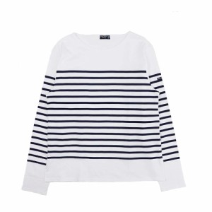 セントジェームズ SAINT JAMES NAVAL ロングTシャツ ロンT 長袖 ボーダー NAVAL-2691-NEIGE-MARINE-S レディース メンズ ホワイト ネイビ