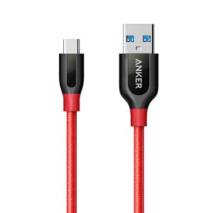 USB-C & USB-A 3.0 ケーブル (0.9m レッド) Galaxy S9 / S8 / S8+、MacBook、Xperia XZ その他Android各種、USB-C機器対応